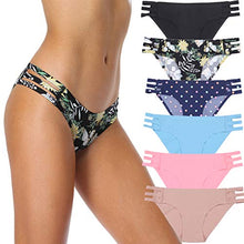 Load image into Gallery viewer, AUFU String Bikini Panties Women Seamless Underwear No Panty Line Panties Soft Stretch Hipster 6 Pack (X-Large)
