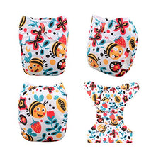 Load image into Gallery viewer, babygoal Reusable Cloth Diapers for Girls, Adjustable Washable Nappy 6pcs+ 6pcs Microfiber Inserts+One Wet Bag 6YDG08
