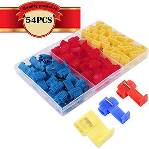CESFONJER Scotch Lock Wire Connectors Set | Crimp Insulated Electrical Terminals | Quick Splice Connectors | Splice Connectors Electrical | Red 20 Pcs Blue 20 Pcs Yellow 15 Pcs