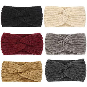 DRESHOW Crochet Ear Warmer Headband Soft knit Turban Stretch Headbands Warmer for Women Winter