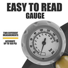 Load image into Gallery viewer, BV Bicycle Ergonomic Bike Floor Pump with Gauge &amp; Smart Valve Head, 160 psi, Automatically Reversible Presta and Schrader
