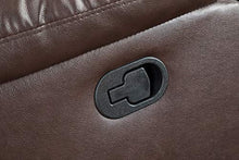 Load image into Gallery viewer, Lifestyle Furniture Luxurious Reclining Sofa Set, Bonded Leather Manual Recliner with Drop Down Table for Living Room, Home Theater, Brown, (3PCS)
