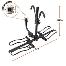 Load image into Gallery viewer, BV 2-Bike Bicycle Hitch Mount Rack Carrier for Car Truck SUV - Tray Style Smart Tilting Design (2-Bike Carrier)

