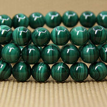 Load image into Gallery viewer, Natural AA Grade Malachite Gemstone 6mm Round Beads Stretch Bracelet 7" Unisex
