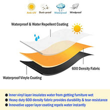 Load image into Gallery viewer, WJ eTrade Patio Furniture Covers, Waterproof UV Resistant for Medium Rectangular Outdoor Table Chairs Dining Set, 112x74x32inch, Striped
