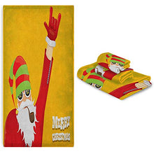 Load image into Gallery viewer, Indie Easy to Dry Absorb Water Biker Santa Claus Smoking Pipe with Hand Gesture Party Christmas Cartoon Absorb Water Marigold Lime Green
