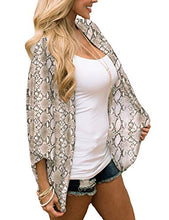 Load image into Gallery viewer, Women&#39;s Snake Print Tops Kimono Cover Ups Shirts Summer Chiffon Beach Boho Sheer Cardigan S

