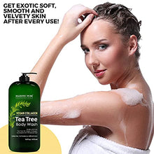 Load image into Gallery viewer, MAJESTIC PURE Tea Tree Body Wash with Collagen - Helps Nail Fungus, Athletes Foot, Ringworms, Jock Itch, Acne, Eczema &amp; Body Odor - Soothes Itching - (Packaging May Vary), Set of 2, 16 fl oz
