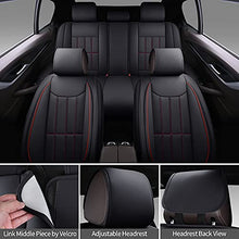 Load image into Gallery viewer, SPEED TREND Leather Car Seat Covers, Premium PU Leather &amp; Universal Fit for Auto Interior Accessories, Automotive Vehicle Cushion Cover for Most Cars SUVs Trucks (ST-003 Full Set, Black&amp;RED)
