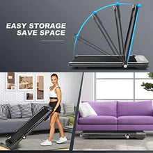 Load image into Gallery viewer, Folding Treadmill,2 in1 Small Treadmills for Home,2.25Hp Electric Under Desk Treadmill Weight Machine with Bluetooth Speakers&amp;Remote Control,Built-in 5 Modes&amp;12 Programs,Installation-Free (Black)
