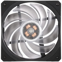 Load image into Gallery viewer, Cooler Master Hyper 212 Black Edition RGB CPU Air Cooler, SF120R RGB Fan, Anodized Gun-Metal Black, Brushed Nickel Fins, 4 Copper Direct Contact Heat Pipes for AMD Ryzen/Intel LGA1151
