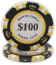 Load image into Gallery viewer, DA VINCI 14 Gram Clay Monte Carlo Poker Club Premium Quality Poker Chips Pack of 50 Black Chips
