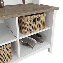 Load image into Gallery viewer, Bush Furniture Salinas Hall Tree with Shoe Storage Bench, Pure White and Shiplap Gray
