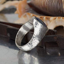 Load image into Gallery viewer, Bold Collection By Omer Large Lapis Men&#39;s Ring Handmade 925 Sterling Silver
