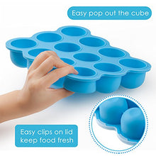 Load image into Gallery viewer, Samuelworld Baby Food Storage Container, 12 Portions Freezer Tray with Lid, 12x2.5oz BPA Free, Silicone, Perfect for Homemade Baby Food, Vegetable &amp; Fruit Purees and Breast Milk
