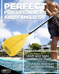 SUP Paddle - 3 Piece Adjustable Stand Up Paddle Board Paddles - Lightweight & Floating Paddleboard Oar - Durable & Packable for Travel - High-Grade Aluminum Shaft & Nylon Blade for Efficient Strokes
