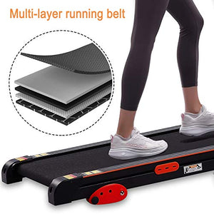ECHANFIT Folding Treadmill Home Electric Motorized Running Machine with 17''Wide Tread Belt LCD Display 15 Preset Programs 8.5 MPH Max Speed and Cup Holder Easy Assembly