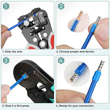 Load image into Gallery viewer, TICONN Ferrule Crimping Tool Kit with 1200PCS Ferrules Insulated Wire Terminals, Self-adjustable Ratchet Wire Crimper for AWG 23–7 Electrical Wire Connectors
