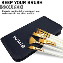 Load image into Gallery viewer, DUGATO Paint Brush Holder &amp; Organizer, Premium Black Canvas Bag, Case Brush For 15 Pcs Oil, Acrylic, Watercolor Paintbrushes, Artist Brush Carrying Case/w Pop-Up Flaps (Brush Not Included)
