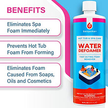 Load image into Gallery viewer, Spa Defoamer for Hot Tub &amp; Hot Tub Foam Eliminator, Spa Anti Foam for Hot Tub Owners to Keep Spa Foam Down &amp; get Foam Out, HotTub Foam Reducer &amp; Spa Bubble Remover (1- Pint)
