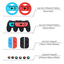 Load image into Gallery viewer, Switch Accessories Bundle, Kit with Carrying Case, Protective Case with Screen Protector, Compact Playstand,Game Case, Joystick Cap, Charging Dock, Grip and Steering Wheel for Nintendo Switch(10-in-1)
