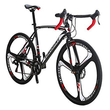 Load image into Gallery viewer, Eurobike Road Bikes EURXC550 21 Speed 54 cm Frame Road Bicycle 700C 3-Spoke Wheels Dual Disc Brake Bike Blackwhite
