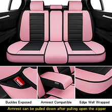Load image into Gallery viewer, BABYBLU Leather Car Seat Covers Full Set for Women，Men,Water Proof Synthetic Leather for Cars SUV Pick-up Truck Universal Fit Set for Auto Interior Accessories(Airbag Compatible) (Pink)
