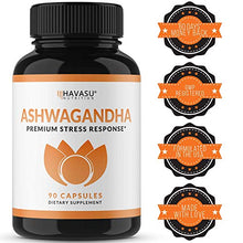 Load image into Gallery viewer, Havasu Nutrition Ashwagandha Capsules with Adaptogens, for Stress Relief, Anxiety Relief, Mood Support, Libido Boost, and Adrenal Fatigue Relief; Non-GMO 1000 mg; 90 Capsules for Men &amp; Women
