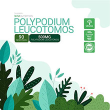 Load image into Gallery viewer, Polypodium Leucotomos 500mg — 180 Count (V-Capsules) / 90 Servings: Manufactured in a cGMP-Registered Facility in USA; Vegan, Gluten Free
