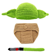 Load image into Gallery viewer, TIMSOPHIA Newborn Infant Baby Photography Prop Crochet Knit Hat Diaper Costume Set Handmade Cap Outfits Hat for Baby Shower(Green)

