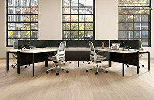 Series 1 Task Chair by Steelcase | Seagull Frame, Congent Connect Upholstery, 3D Microknit Back | Fully Adjustable Arms | Carpet Casters (Blue Jay)