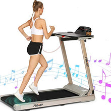 Load image into Gallery viewer, FUNMILY Treadmill, 2.25HP Treadmills for Home with Table &amp; Bluetooth Speaker &amp; Large LCD Monitor, Zero Installation Electric Walking Jogging Machine for Home/Office Use (Gray)

