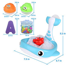 Load image into Gallery viewer, Bath Toy Sets, 36 Foam Bath Letters and Numbers, Floating Squirts Animal Toys Set with Fishing Net and Organizer Bag, Fish Catching  Game for Babies Infants Toddlers Bathtub Time
