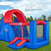 Load image into Gallery viewer, Sunny &amp; Fun Ultra All-Play Inflatable Water Slide Park – Heavy-Duty for Outdoor Fun - Climbing Wall, Slides, Bounce House, Volley Net, Deep Pool – Inflate with Included Air Pump &amp; Carrying Case
