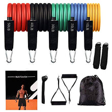 Load image into Gallery viewer, ARAZ Elastic Bands for Exercise - 5-Piece Workout Equipment - Portable Home Gym Accessories Stackable Up to 150 lbs. - Excellent Muscle Builder for Arms, Back, Leg, Chest, Belly, Glutes
