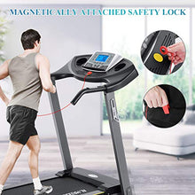 Load image into Gallery viewer, MaxKare Electric Folding Treadmill Auto Incline Running Machine 2.5HP Power 8.5MHP Speed 12-Level Adjustment with 15 Pre-Set Training Programs Large LCD Display Cup Holder for Home Use
