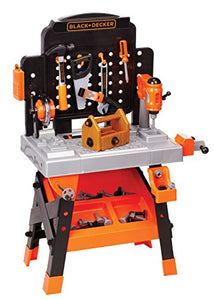 BLACK + DECKER Power Tool Workshop - Play Toy Workbench for Kids with Drill, Miter Saw and Working Flashlight - Build Your Own Tool Box – 75 Realistic Toy Tools and Accessories