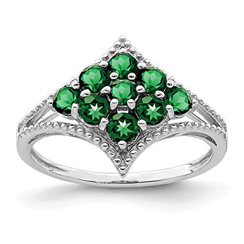 925 Sterling Silver Tsavorite Band Ring Size 7.00 Gemstone Fine Jewelry For Women Gifts For Her