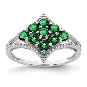 925 Sterling Silver Tsavorite Band Ring Size 7.00 Gemstone Fine Jewelry For Women Gifts For Her