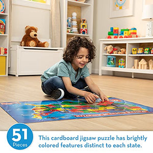 Melissa & Doug USA Map Floor Puzzle (51 pcs, 2 x 3 feet)