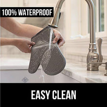 Load image into Gallery viewer, Gorilla Grip Heat Resistant Silicone Oven Mitts Set, Soft Quilted Lining, Extra Long, Waterproof Flexible Gloves for Cooking and BBQ, Kitchen Mitt Potholders, Easy Clean, Set of 2, Almond
