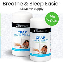 Load image into Gallery viewer, Care Touch CPAP Mask Cleaning Wipes - Unscented | 2 Packs of 70 Unscented Cleaning Wipes for CPAP Masks (140 Total) | Made in The USA

