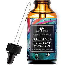 Load image into Gallery viewer, Collagen Boosting Facial Serum by Baja Basics 100% Natural, Skin Brightening, Anti Aging, Vitamin C, Deep Hydration for Dry Skin, Collagen Building, Organic Face Moisturizer 1oz
