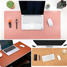 Load image into Gallery viewer, Aothia Office Desk Pad, Natural Cork &amp; PU Leather Dual Side Large Mouse Pad, Laptop Desk Table Protector Writing Mat Easy Clean Waterproof for Office Work/Home/Decor (Gray,31.5" x 15.7")

