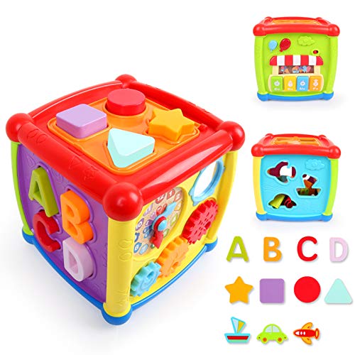 LBLA Baby Activity Cube Center Early Learning Educational Music Toys for Toddlers Flashing Shape Sorter for Babies Kids