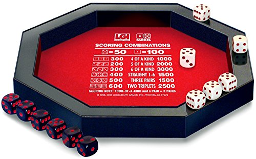 Farkel Rolling Tray Set with Deluxe Rolling Tray, 2 Sets of Dice, & Score Pad