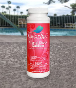 Clear Spa Crystal Shock Oxidizer 2lb with Scum Absorber & Hot Tub Care Guide E-Book