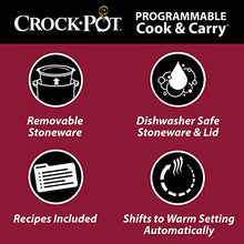 Load image into Gallery viewer, Crock-Pot SCCPVL610-S-A 6-Quart Cook &amp; Carry Programmable Slow Cooker with Digital Timer, Stainless Steel
