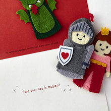Load image into Gallery viewer, Hallmark Signature Valentine&#39;s Day Card for Kids with Finger Puppets (Princess, Knight, Dragon)
