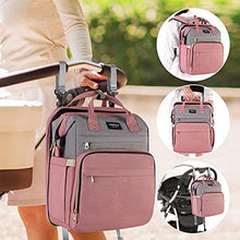 Load image into Gallery viewer, Xinsilu Baby Diaper Bag Backpack with Changing Station Dad Mom Travel Diaper Bag Large Diaper Bags Gifts for Baby Boy Girl,Pink-Gray
